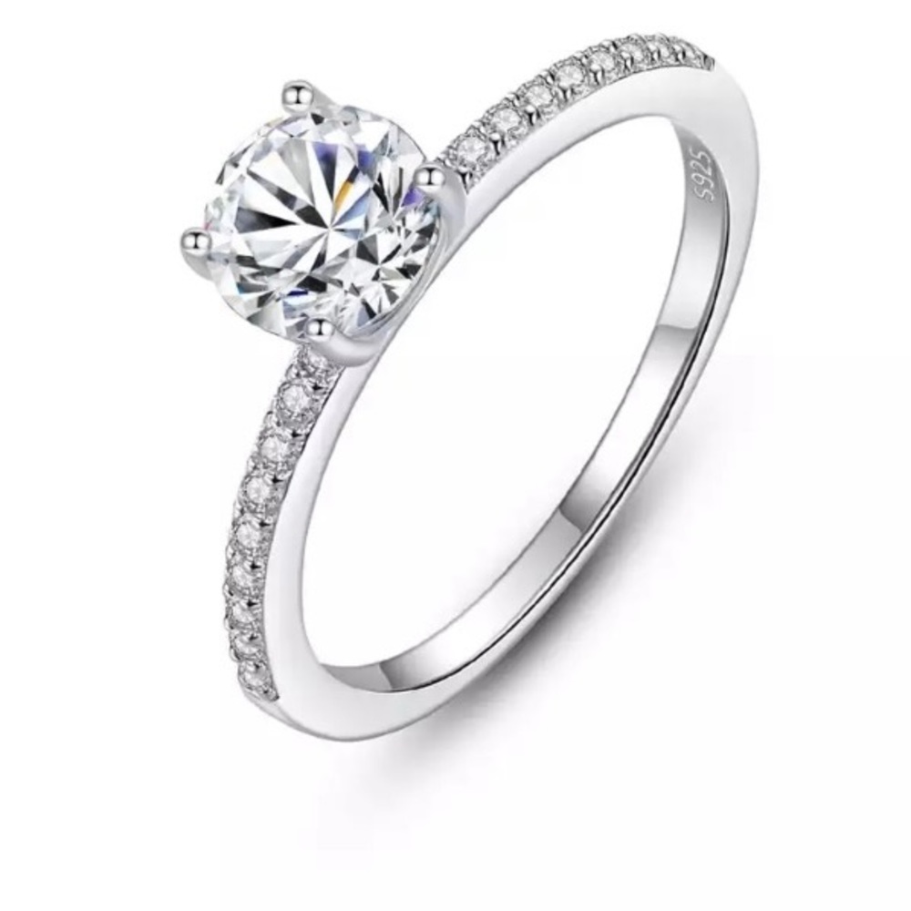 Moissanite diamond engagement bridal wedding ring